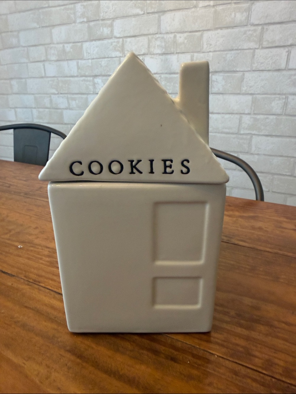 Hearth & Hand Cream Ceramic House Cookie Jar with 'COOKIES' Lid